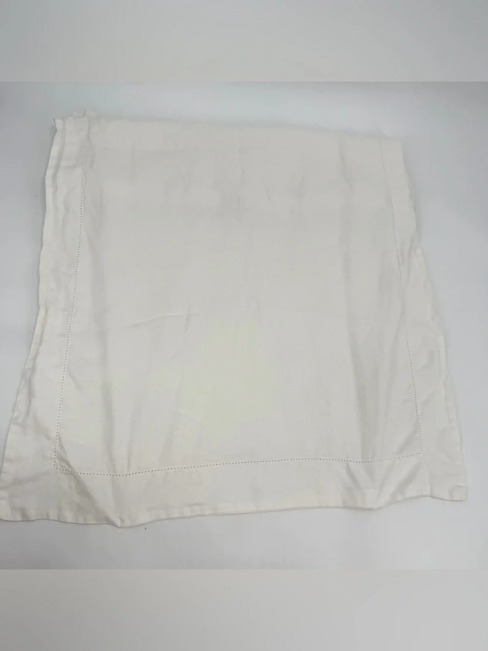 Fieldcrest Pillow Sham King Ivory White Linen Single (1) Pillow Cover Cottage